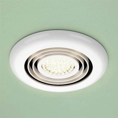 HIB Turbo White Bathroom Inline Fan with LED Lights - Warm White
